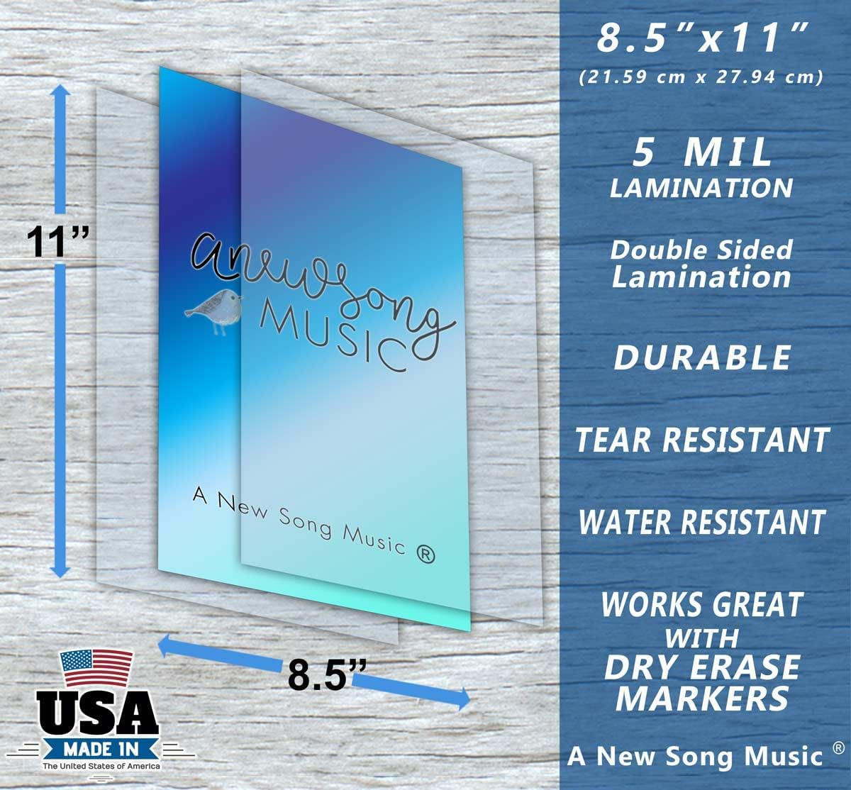 A New Song Music Laminated 4 String Bass Fretboard Notes Chart Nashville Number System & Circle of 5Ths Easy Instructional Poster for Beginner for Notebook 2024-8.5" X 11" image number 1