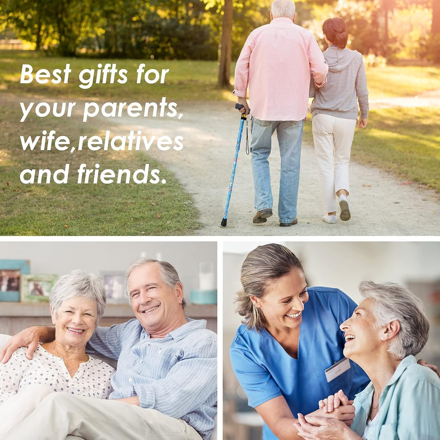 Senior Folding Cane, Hiking Cane, Hiking Cane, Senior Folding Cane, Senior and Adult Folding Cane, Mobility Aid, Men'S and Women'S Folding Pocket Cane (Blue) image number 4