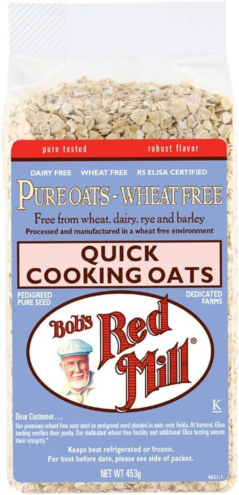 Bob'S Red Mill Pure Wheat Free Quick Cooking Rolled Oats, 453G