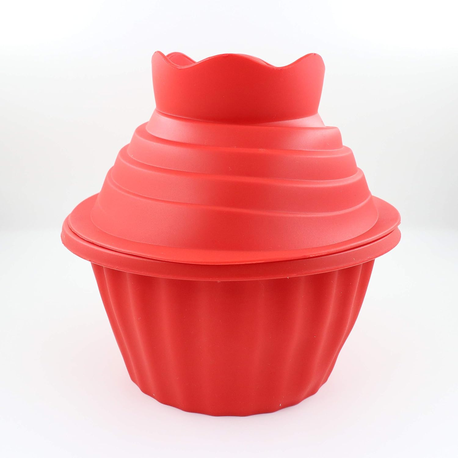 Giant Cupcake Molds,Dishwasher Safe Big Top Silicone Cupcake Molds,Non-Stick Jumbo Caupcake Bake Sets for Easy Cake Decorating and DIY Bake Tools(3 Pack) (Red) image number 2