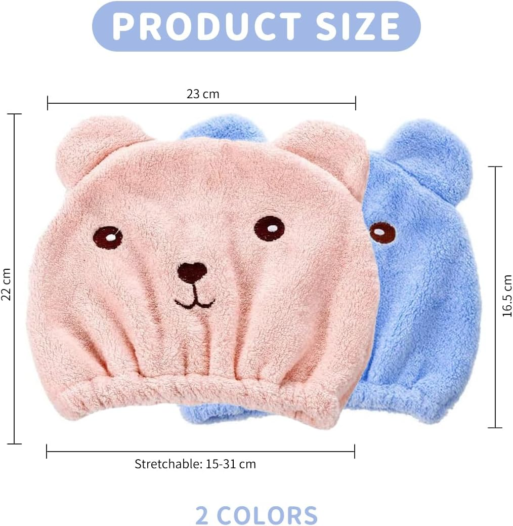 Bangbobi Hair Turban Set of 2 - Quick-Drying Microfibre Towel for Hair, Women & Children - Turban Cap as Hair Towel for Bath & Sauna image number 2