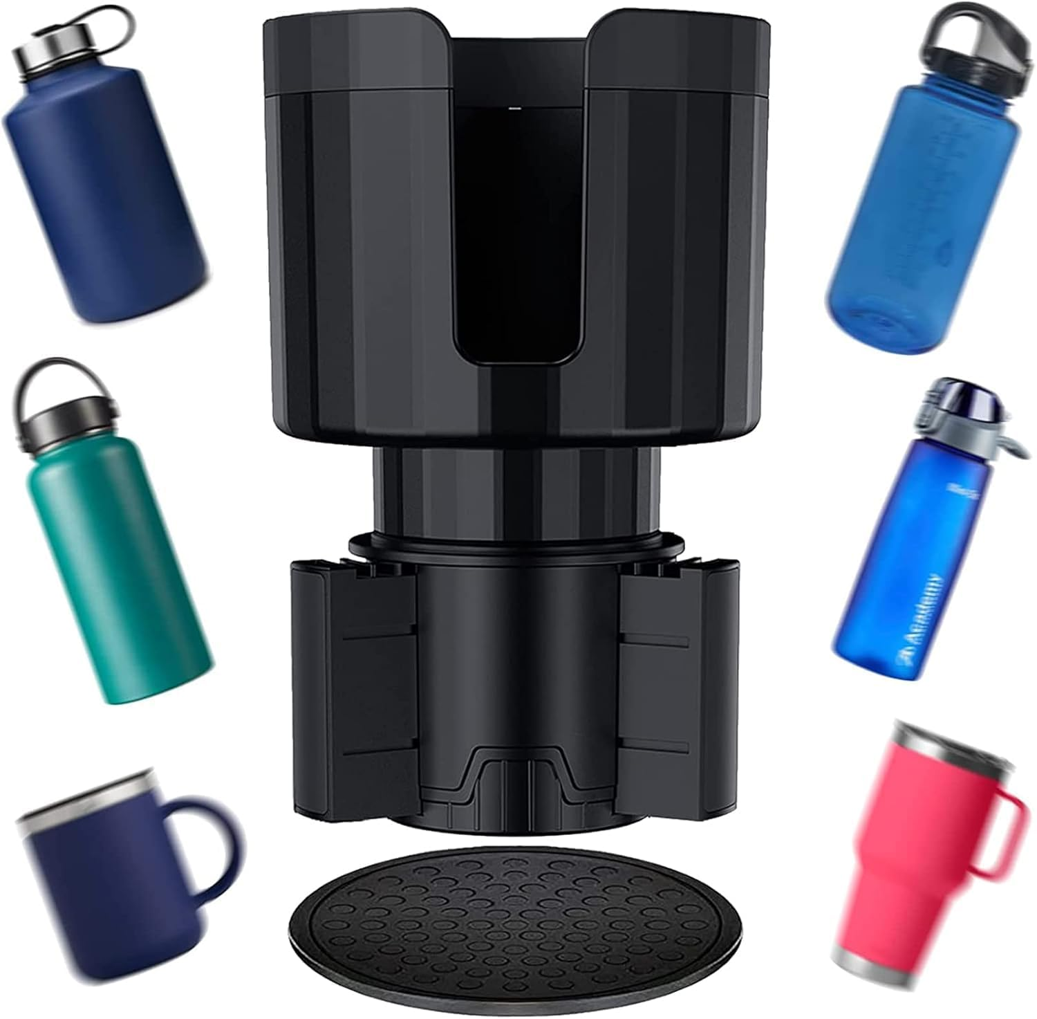 Car Cup Holder Expander Cup Holder Adapter with Adjustable Base Stable Car Accessories Car Cup Expander for 2.7 to 4.2" Cup/Bottle image number 1