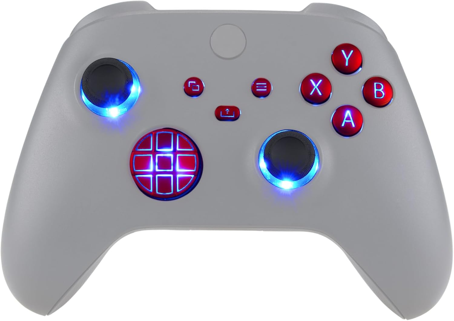 Extremerate Multi-Colors Luminated D-Pad Thumbsticks Start Back Sync ABXY Buttons for Xbox Series X/S Controller, White Classical Symbols Buttons DTF V2 LED Kit for Xbox Core Controller Model 1914