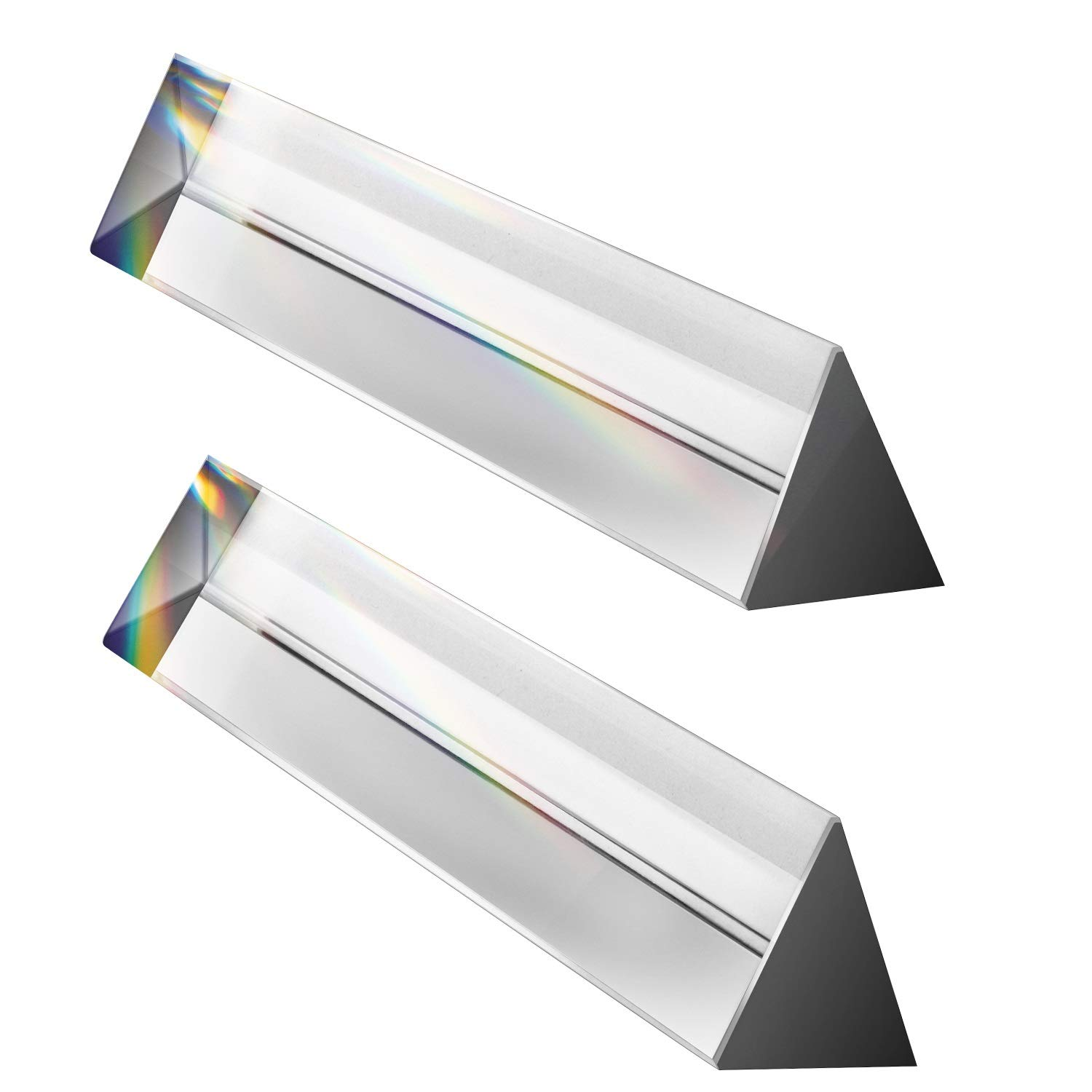 2 Pack 6-Inch Crystal Optical Glass Triangular Prism for Photography, Kids, Science, Teaching Light Spectrum, Physics and Taking Photos Pictures (Set of 2, 150Mm) image number 4
