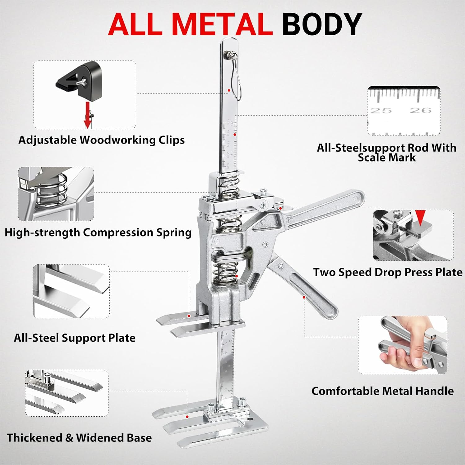 LIWEGHT Labor Saving Arm 2Pack, Furniture Lifter Tool Multifunctional Hand Lifting Jack Tool,Load-Bearing 440LB Arm Jack Lift for Heavy Furniture Installing Cabinets, Doors, Drywall,Woodworking image number 5