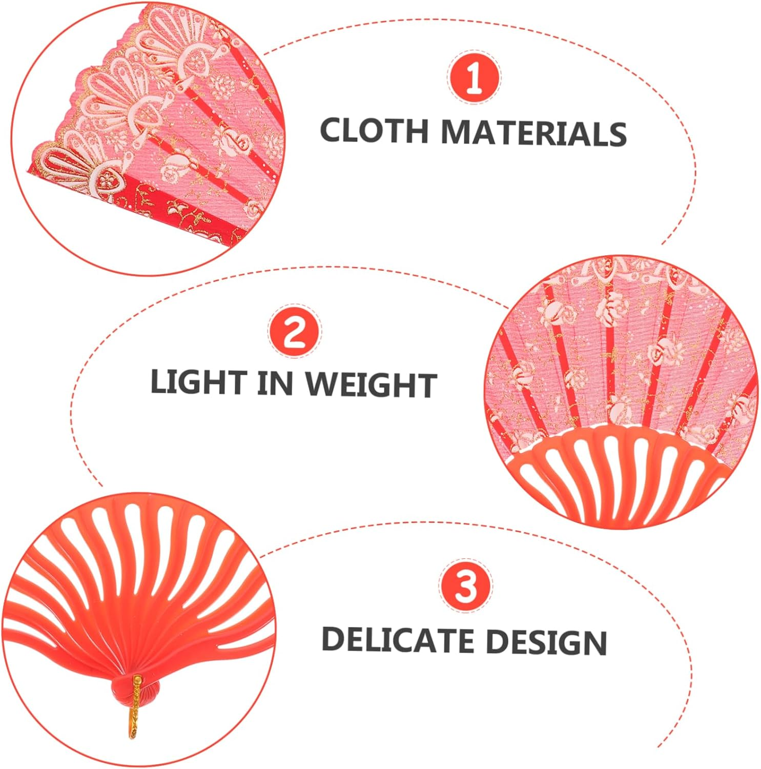 Folding Fan Vintage Handheld Retro Fan for Dance Cosplay Wedding Portable Decorative Accessory for Stage Performance and Events Chinese Style Design image number 3