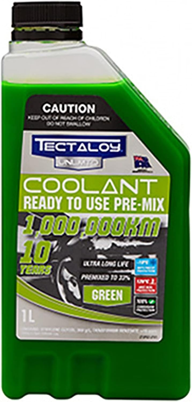 Tectaloy Unlimited Ready to Use Premix Coolant 1 Litre, Green