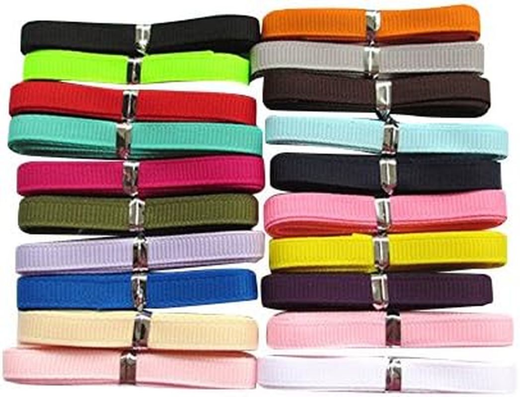 Chenkou Craft Assorted of 20 Yards Grosgrain Ribbon Total 20 Colors Mix Lots Bulk (2"(50Mm), Multi-Colored) image number 2
