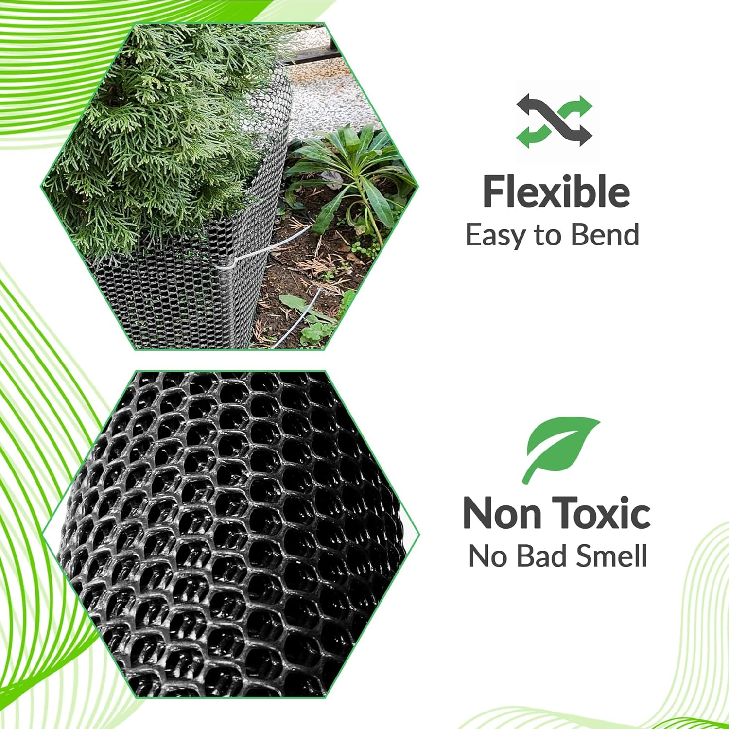 Plastic Wire Mesh Fence 40 X 300CM Roll - Ideal for Poultry, Dogs, Rabbit, Snake Barrier & Gardening - Durable Plastic Chicken Wire Mesh (Black) image number 4