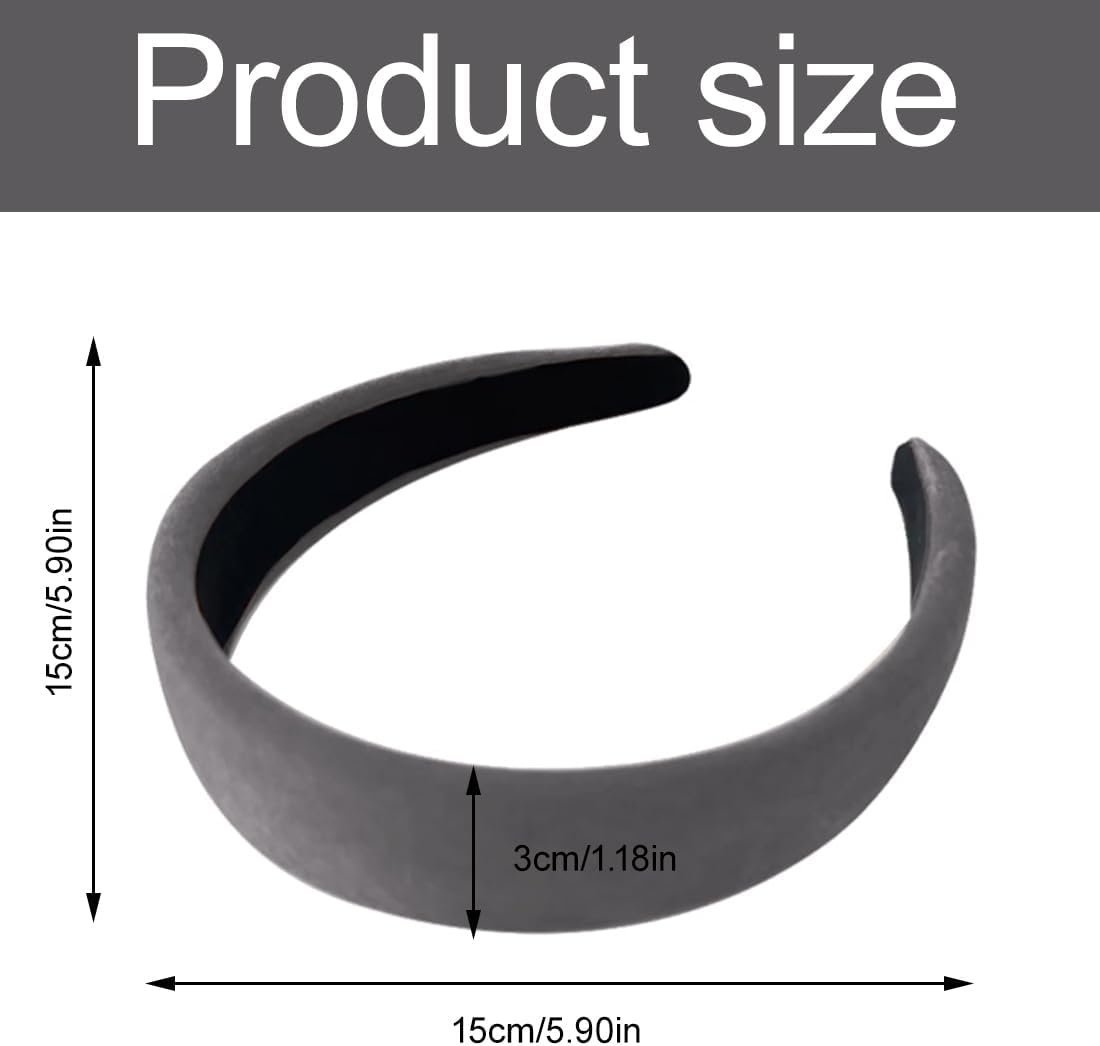 Pack of 2 Velvet Headbands, Women'S Solid, Simple Headband for Girls, Fashion Hair Accessories for Women Girls, Padded Headband Made of Velvet Fabric, Retro Style Hair Band (Grey/Orange Brown) image number 1