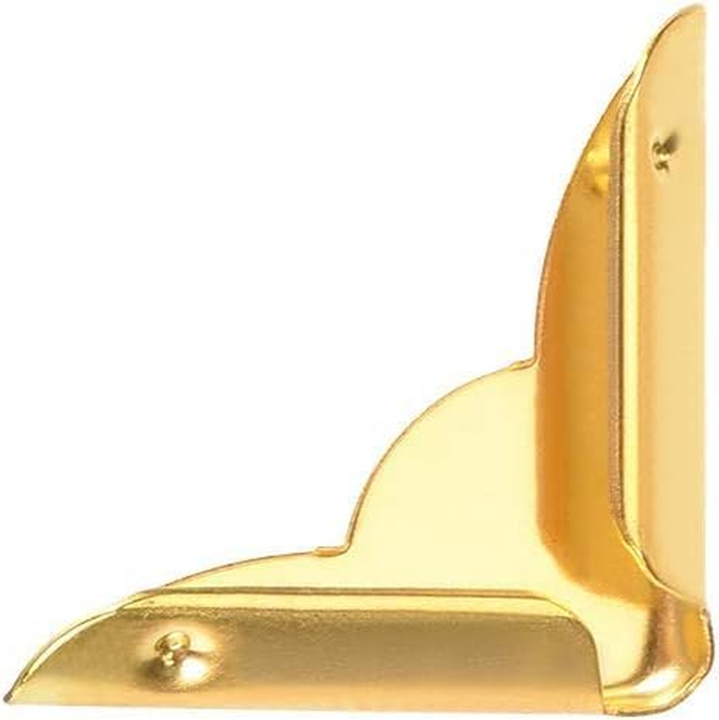 Metal Book Corner Protectors Edge Cover Guard 22 X 22 X 4Mm Gold Tone 30Pcs (Gold, One Size) image number 3