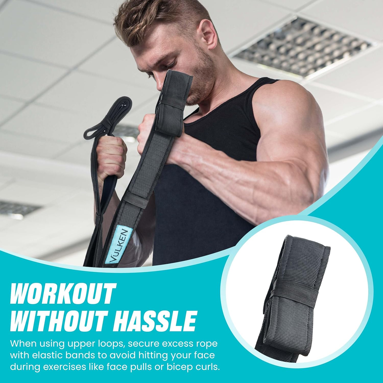 Vulken Tricep Rope Cable Attachment. Dual Lengths in One image number 5