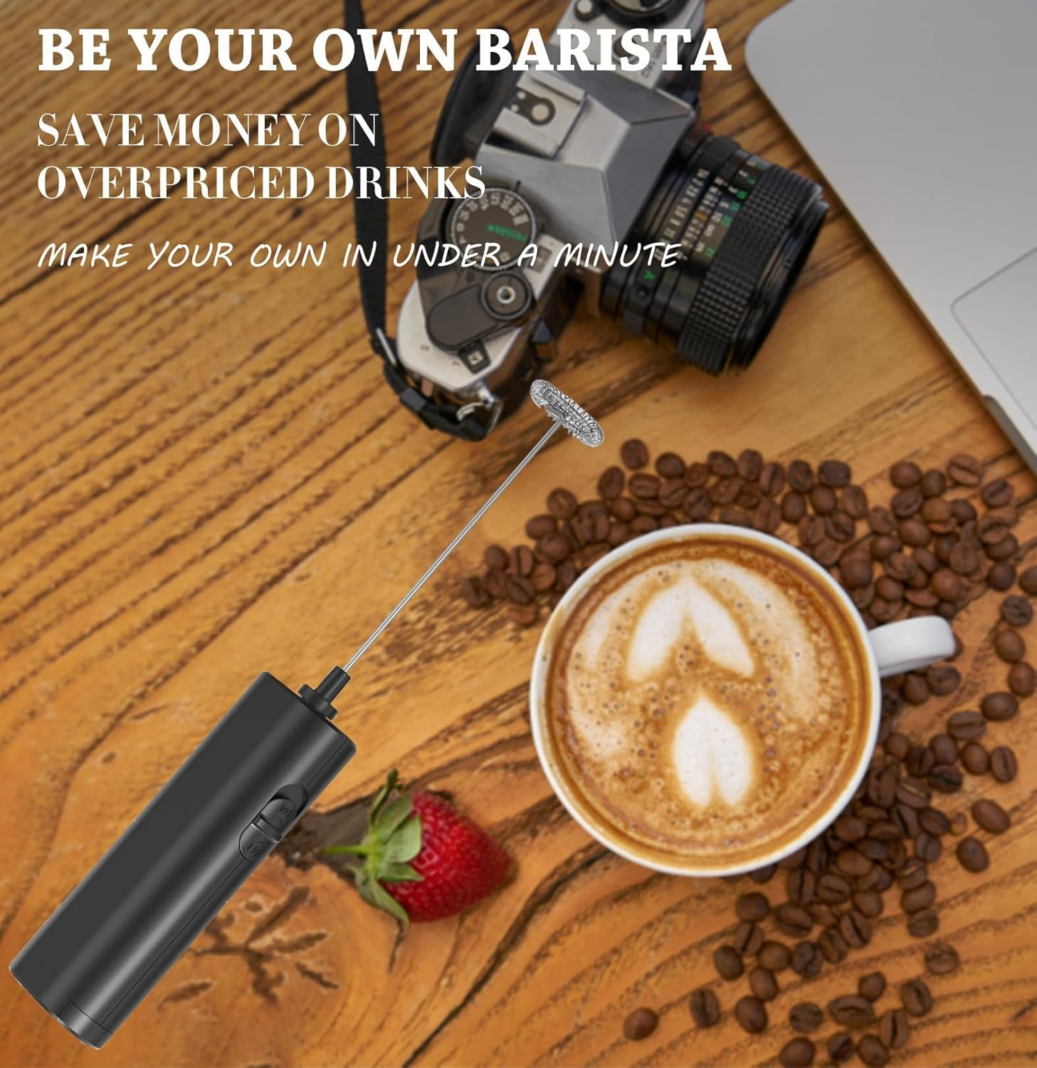 YBVABE Milk Frother Handheld - Create Caf&eacute;-Quality Froth in Seconds - Ultimate Barista-Grade Foam Maker for Coffee, Matcha, and More - Perfect for Latte, Cappuccino, and Hot Chocolate Enthusiasts image number 6