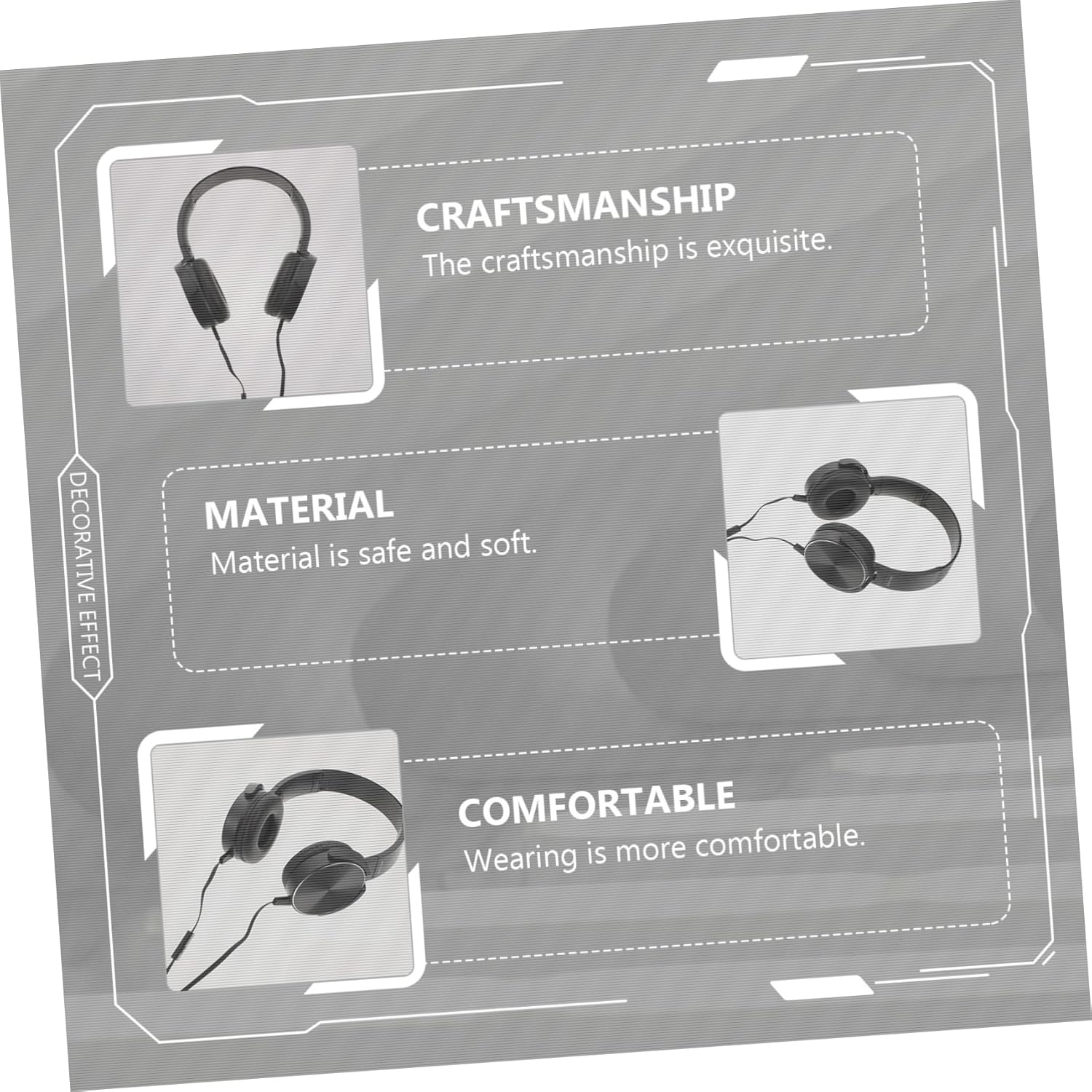 Wired Stereo Headset Microphone for Gaming and Phone Use, Black Over-Ear Headphones Surround Sound for Pc Laptop Tablet Users image number 1