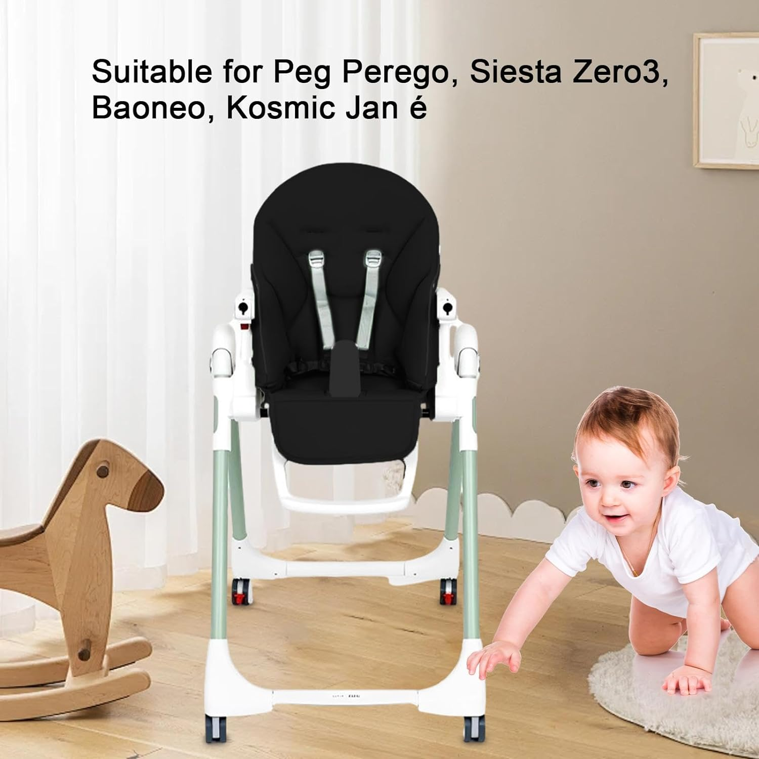 Baby High Chair Cushion, High Chair Cushion Replacement, Baby High Chair Seat Cushion Liner Mat Pad Cover, Breathable High Chair Pad, Baby Chair Cushion for Peg-Perego,Siesta Zero3,Baoneo, Kosmic Jan&eacute;