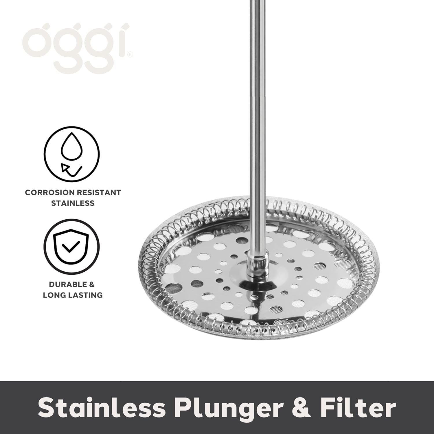 Oggi French Press Coffee Maker (12Oz)- Borosilicate Glass, Coffee Press, Single Cup French Press, 3 Cup Capacity, Black image number 4