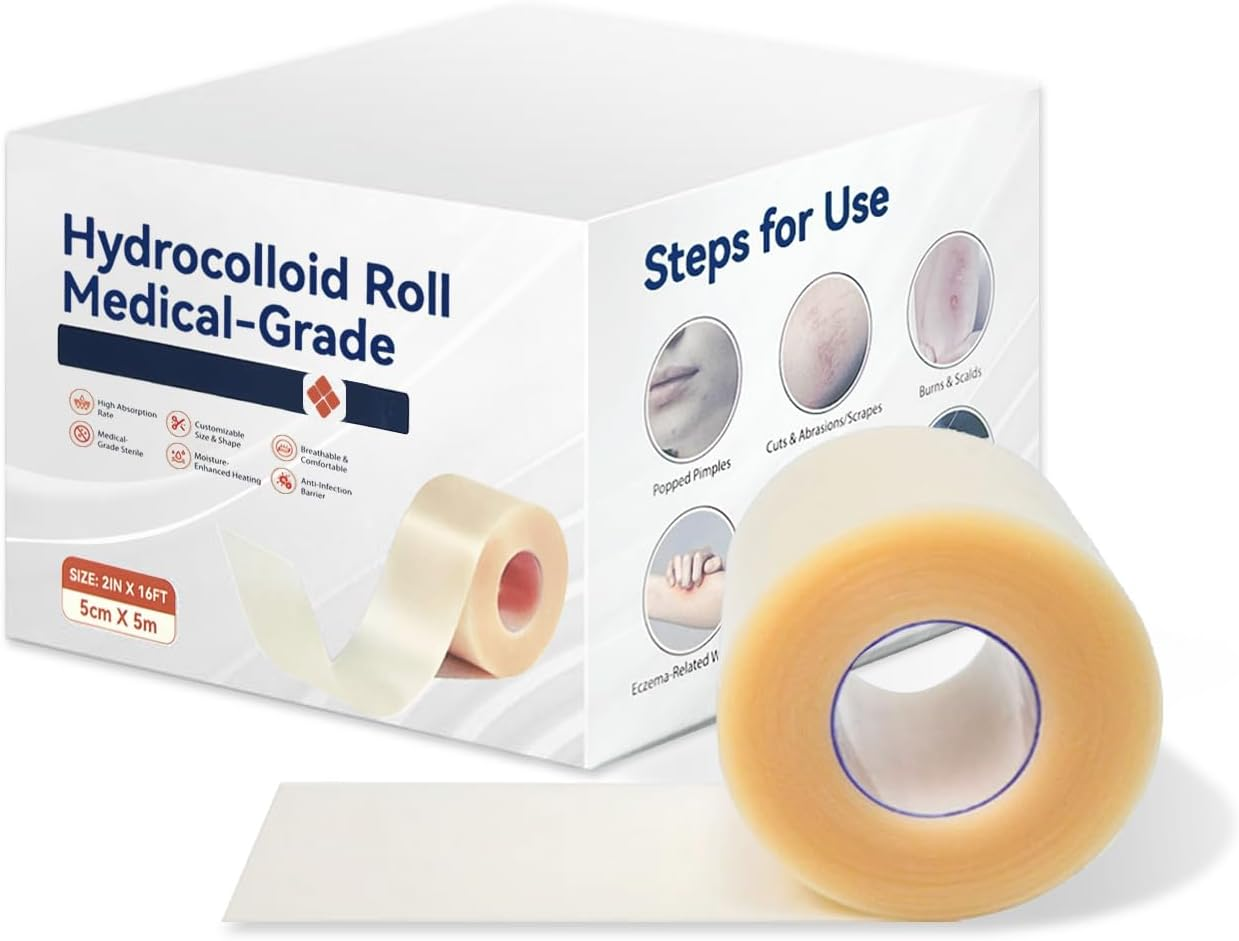 Hydrocolloid Roll 5X500Cm - Breathable, Self-Adhesive Wound Care Patches and Tape for DIY Customization, Hydrocolloid Patches and Tape for Large Coverage image number 4