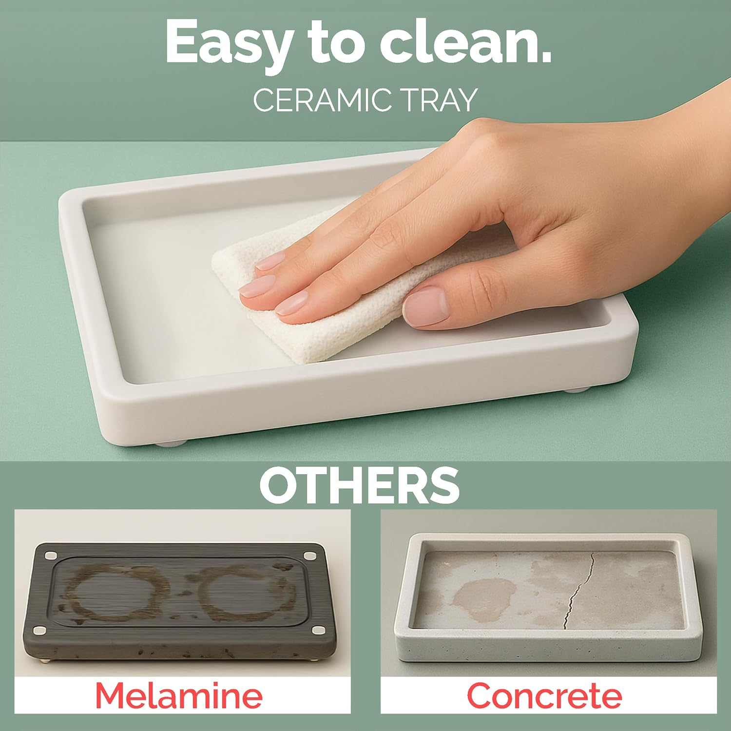 Vine Creations Glass Soap Dispenser Set, Kitchen Soap Dispenser Set with Ceramic Tray, 16 Oz Dish Soap and Hand Soap Dispenser Set with Stainless Steel Pump Decor (White Bottle/Brushed Brass) image number 6