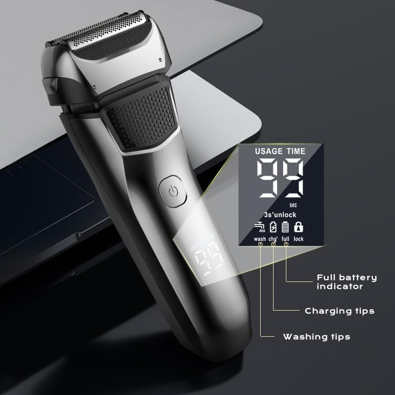 Electric Razor, Electric Shavers Face, Dry Wet Shavers Beard Trimmer Travel Foil Shaver for Men,Dry Wet Shavers Beard Trimmer Travel Foil Shaver, Type-C Charge Idea Men Gift(Black＆Grey)