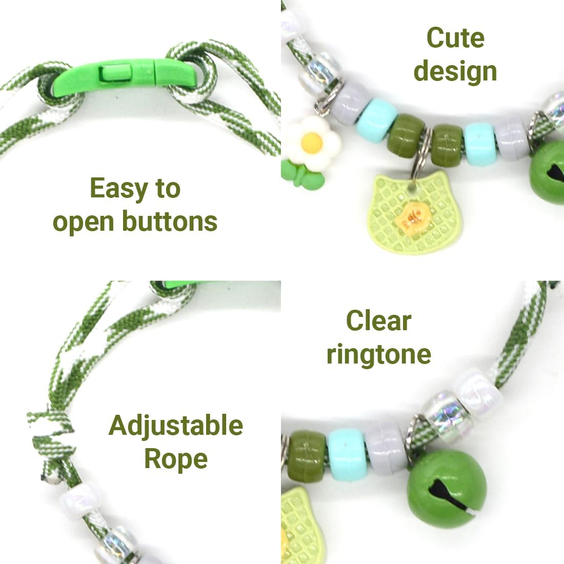 Kitten Collars with Bells, Personalised Pet Accessories, Adjustable Collars for Girls and Boys, Collars, Cat Collars with Safety Buckles image number 4