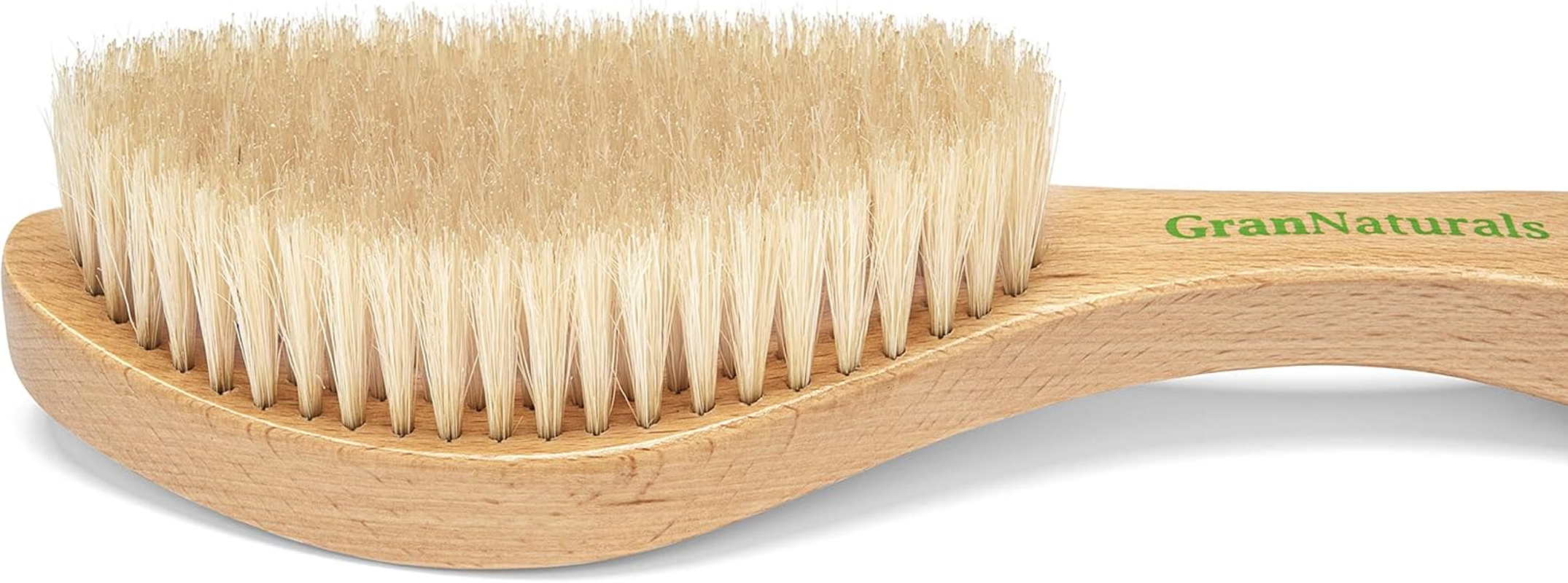 Grannaturals Soft Bristle Hair Brush - Curved Boar Bristle Vintage Style Hairbrush for 360 Waves, Sleek Slick Back Ponytail & Bun, Smoothing, Fades for Women & Men - Wooden Handle