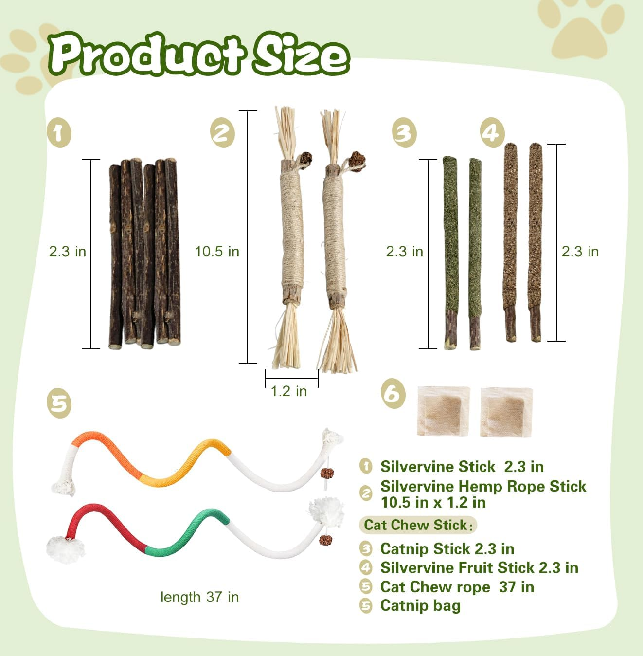 Petelligent Catnip Chew Toys for Cats, 12 Pack Cat Toys with Silvervine Sticks, Natural Silvervine Stick Cage Balls & Bell Balls for Indoor Cats