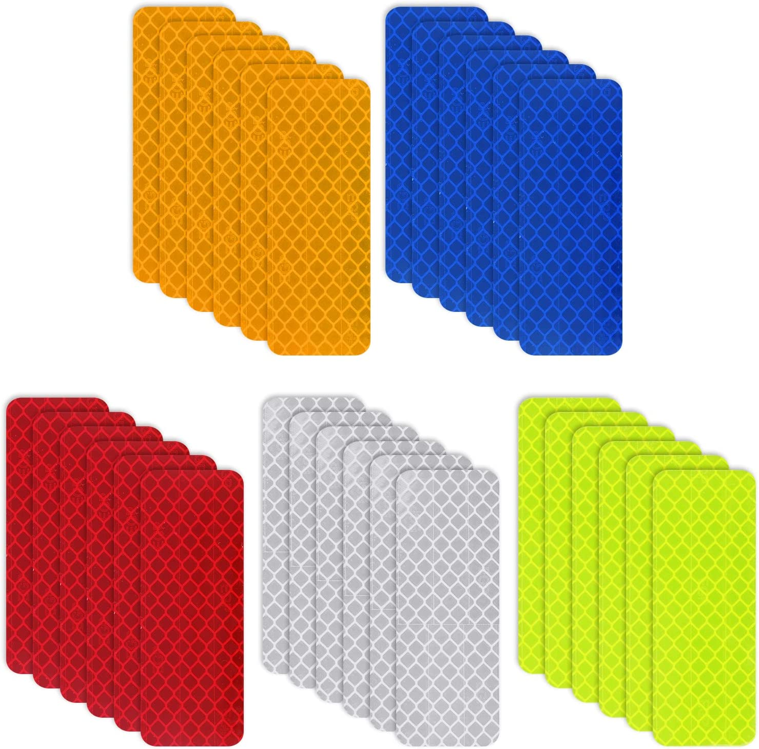 Abeillo 30 Safety Reflective Stickers, Warning Stickers - Stick-On Car Reflector Tape for Vehicle, Bicycles, Motorcycles, 1.18 X 3.25 Inch image number 5