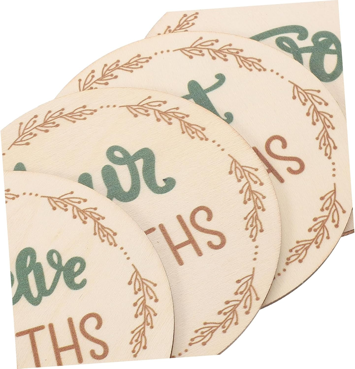 SEWOART Monthly Milestone Wooden Cards Photo Prop Newborn Months Signs Growth Milestone Blocks image number 2