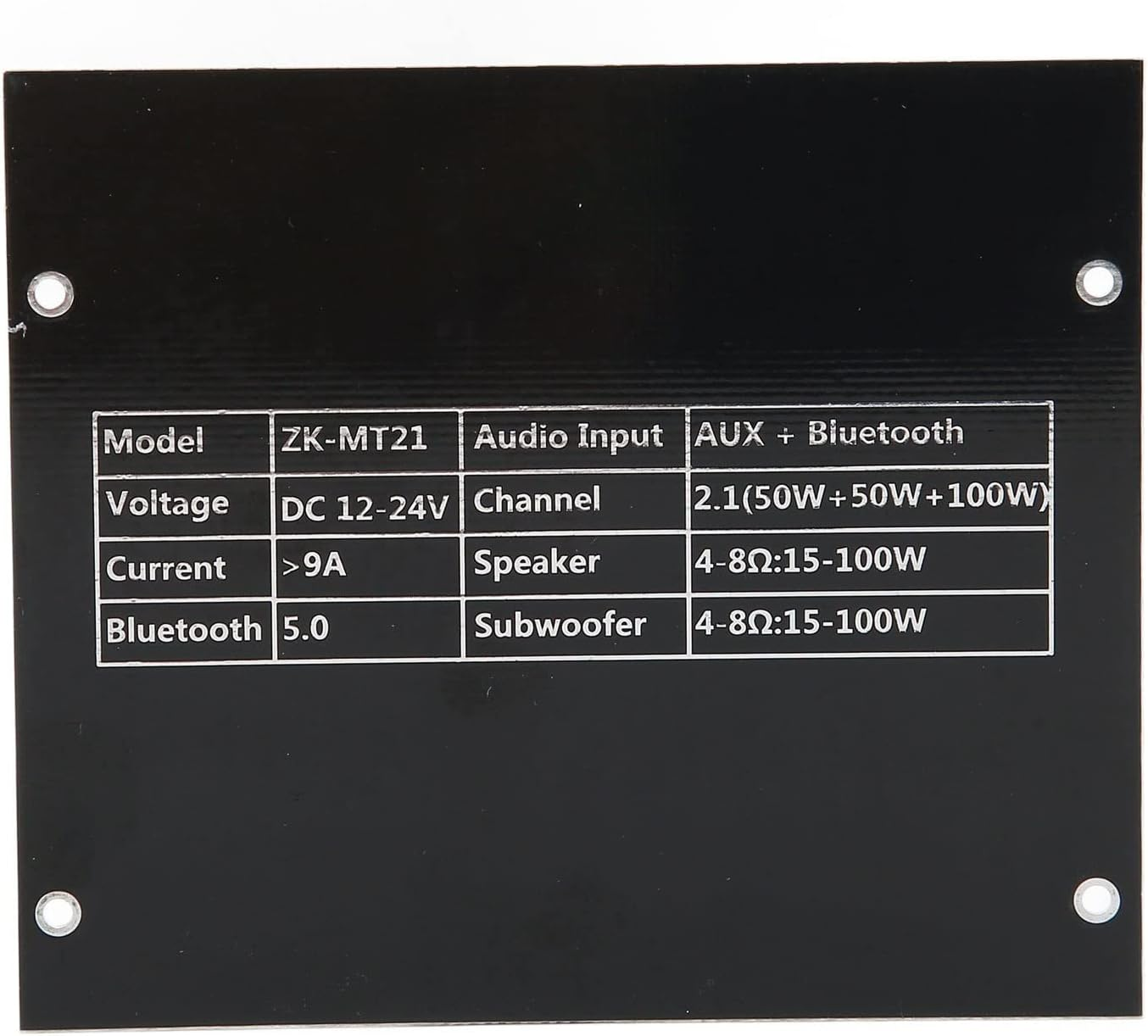 ZK-MT21 2.1 Channel Bluetooth Subwoofer Amplifier Board, 50Wx2+100W DC12-24V, Bluetooth and AUX Input, with Treble and Bass Control, for DIY Bluetooth Speaker image number 1