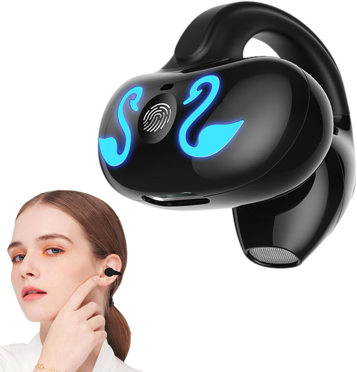 Wireless Ear Clip Headphones - Open Ear Wireless, Bone Conduction Gym Headphones, 5.3 Sports Headphones | 10 Hours Music Playtime, Wireless Sound for Smartphone, Laptop, Trucker, Outdoor Exercise image number 1