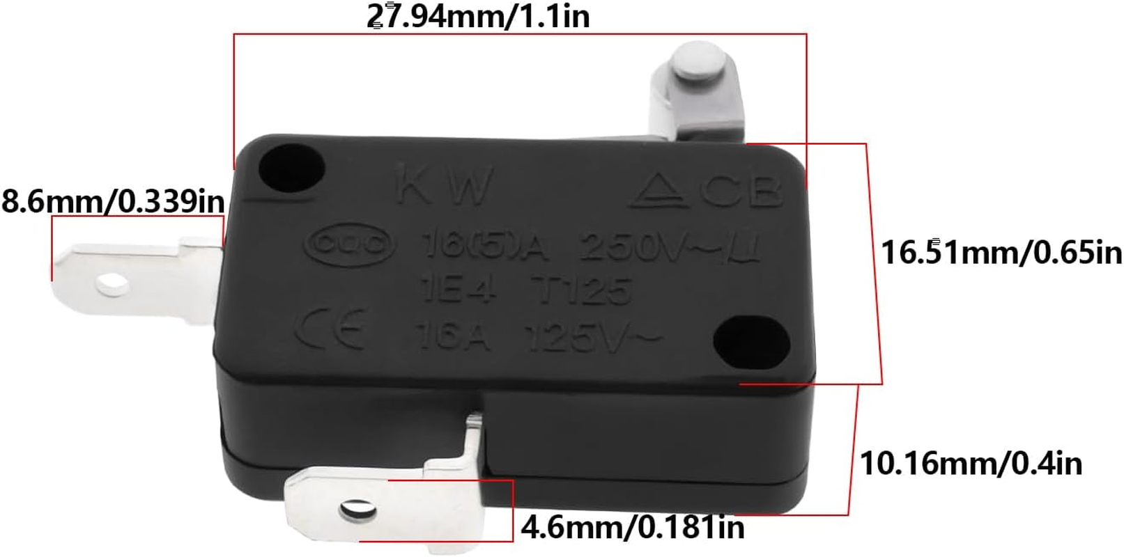 YINETTECH 2Pcs Golf Cart Accelerator Micro Switches 16A 250V 10896 25861G01 25861-G01 KW7-0 Compatible with EZGO Electric 1994-Up TXT PDS DCS