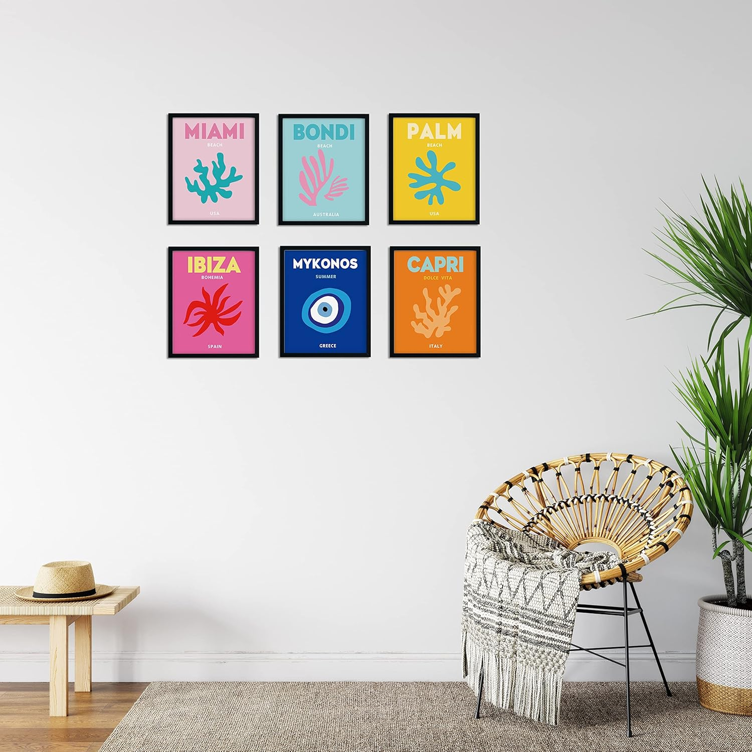 Twodays Preppy Room D&eacute;cor Aesthetic, Preppy Wall Decor, Preppy Travel Prints, Preppy Stuff, Preppy Things, Preppy Posters for Teen Girl Room (8" X 10"，Set of 6, UNFRAMED)