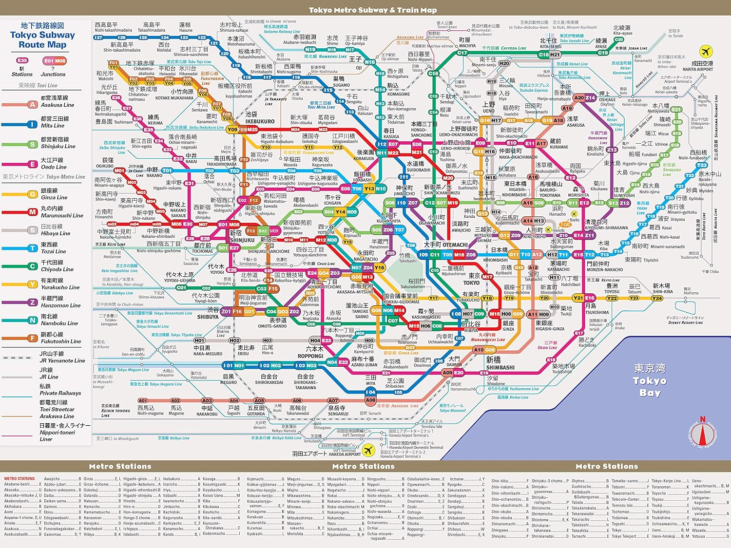Streetsmart&reg;Tokyo Map by Vandam Laminated, Pocket Sized City Center Street Map of Tokyo, Japan with All Attractions, Museums, Markets, Palaces, ... 2024 Edition) (English and Japanese Edition): 9