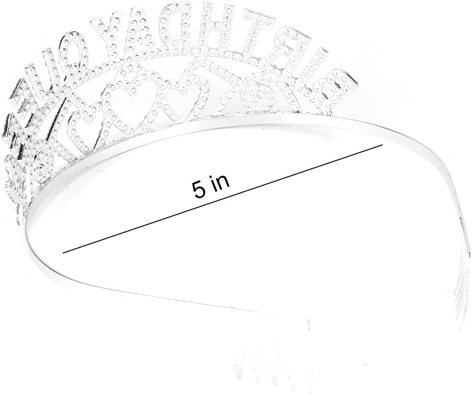 AOPRIE Birthday Crowns for Women Tiaras for Women Crowns for Girls Crystal Tiara Crowns for Women - Silver Green image number 6