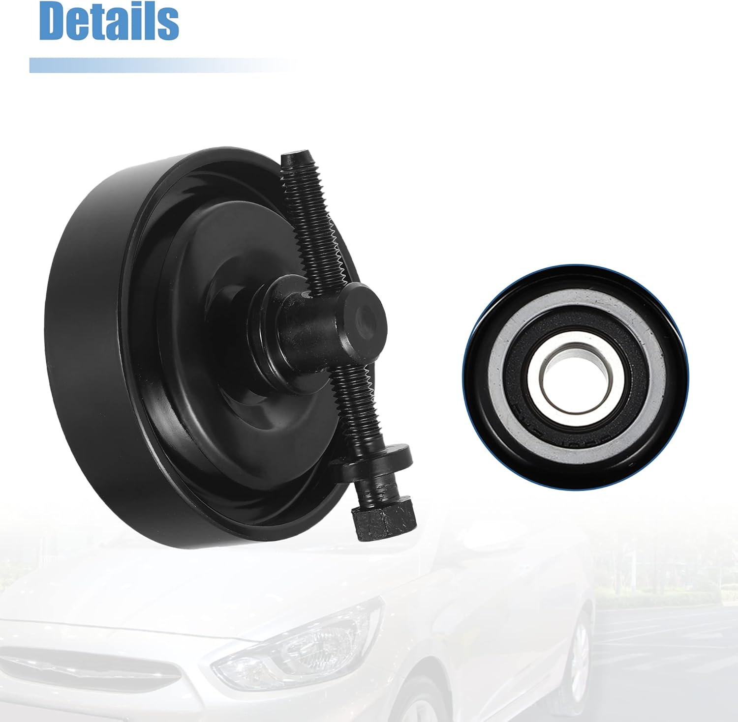 X AUTOHAUX 97834-29010 Car Drive Belt Tension Pulley for Hyundai Accent Elantra Tiburon Tucson 1995-2012 for Kia Soul 2010-2011 Belt Tensioner Idler Pulley Replace 97834-29000 97834-22100