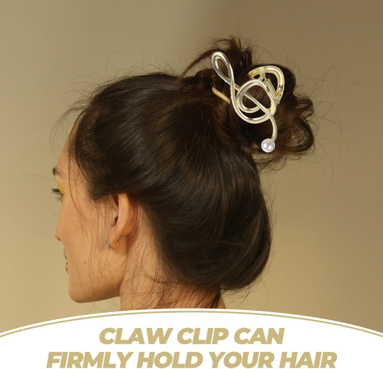 SAFIGLE Pack of 3 Metal Hair Clips Women'S Large Hair Clip with Music Notes Design and Faux Pearl Non-Slip for Thick and Thin Hair Versatile Hair Accessories image number 3