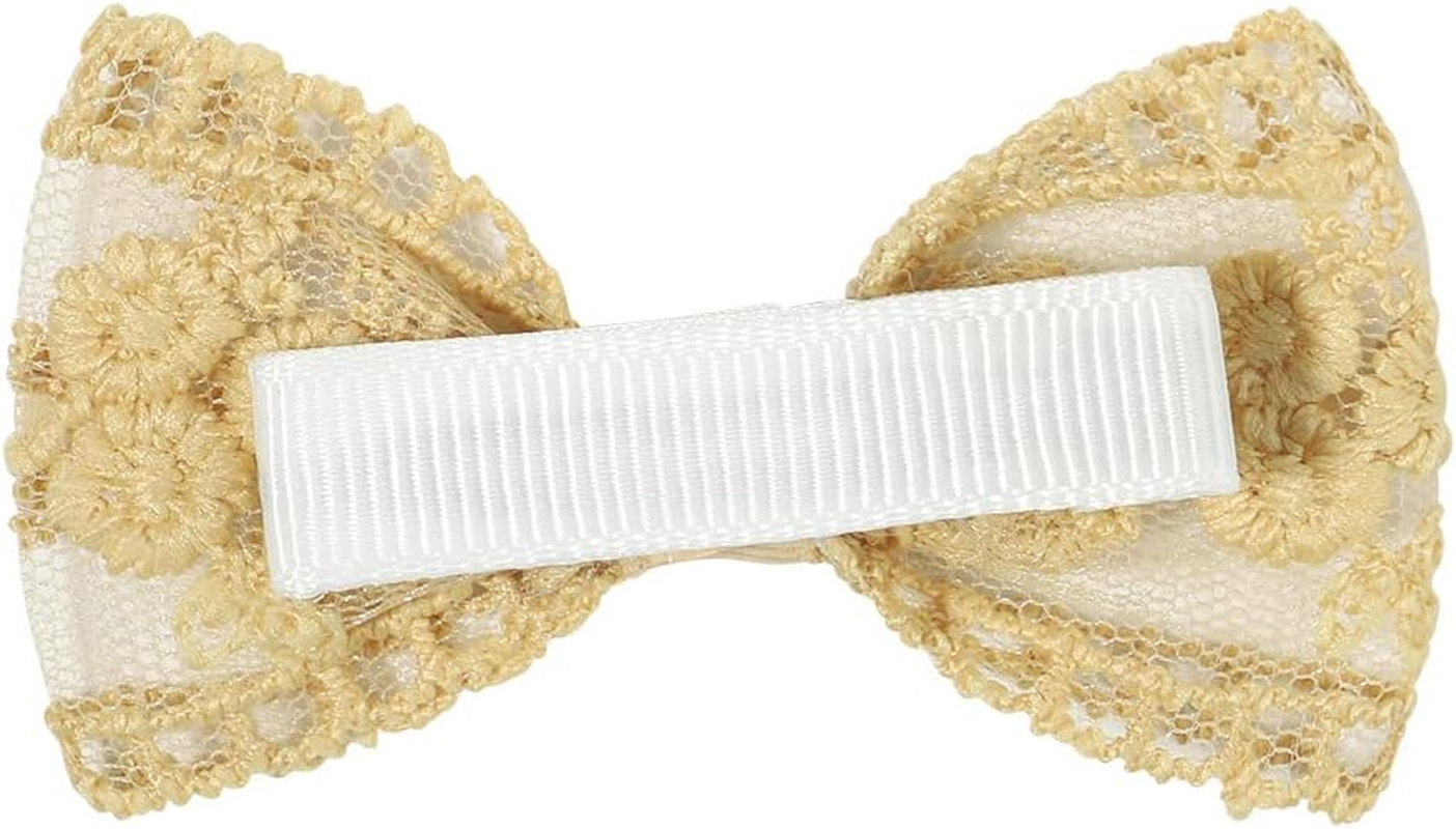 10Pcs Lace Hair Bows Clips for Little Girls,2.75Inch Baby Hair Clips,Fully Lined Baby Hair Bows Clips,Infants Toddlers Kids Hair Styling Accessories for Fine Hair image number 4