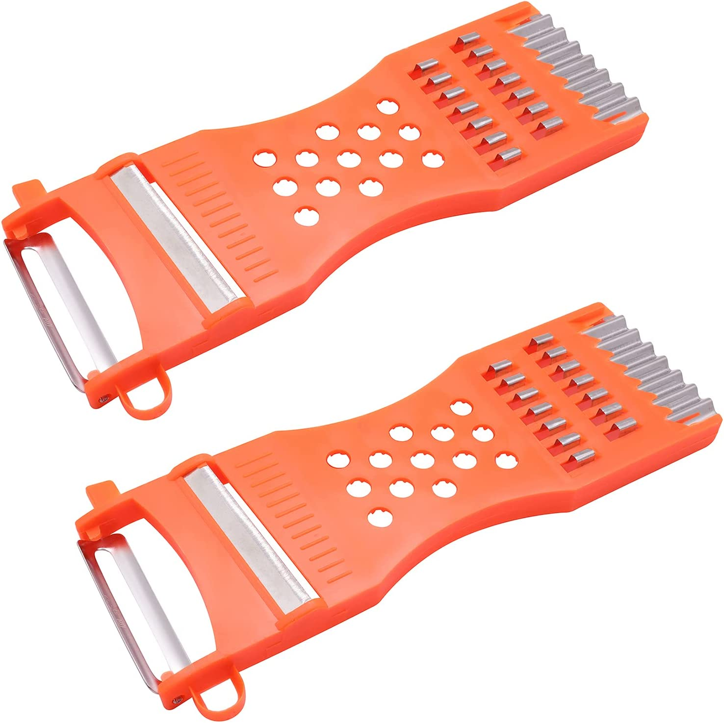 2Pcs Handheld Plastic Multifunction Kitchen Peeler Grater Slicer Tool,For Vegetable,Fruit,Cucumber,Potato,Carrots,Cheese,Chef Gadgets Tools image number 1