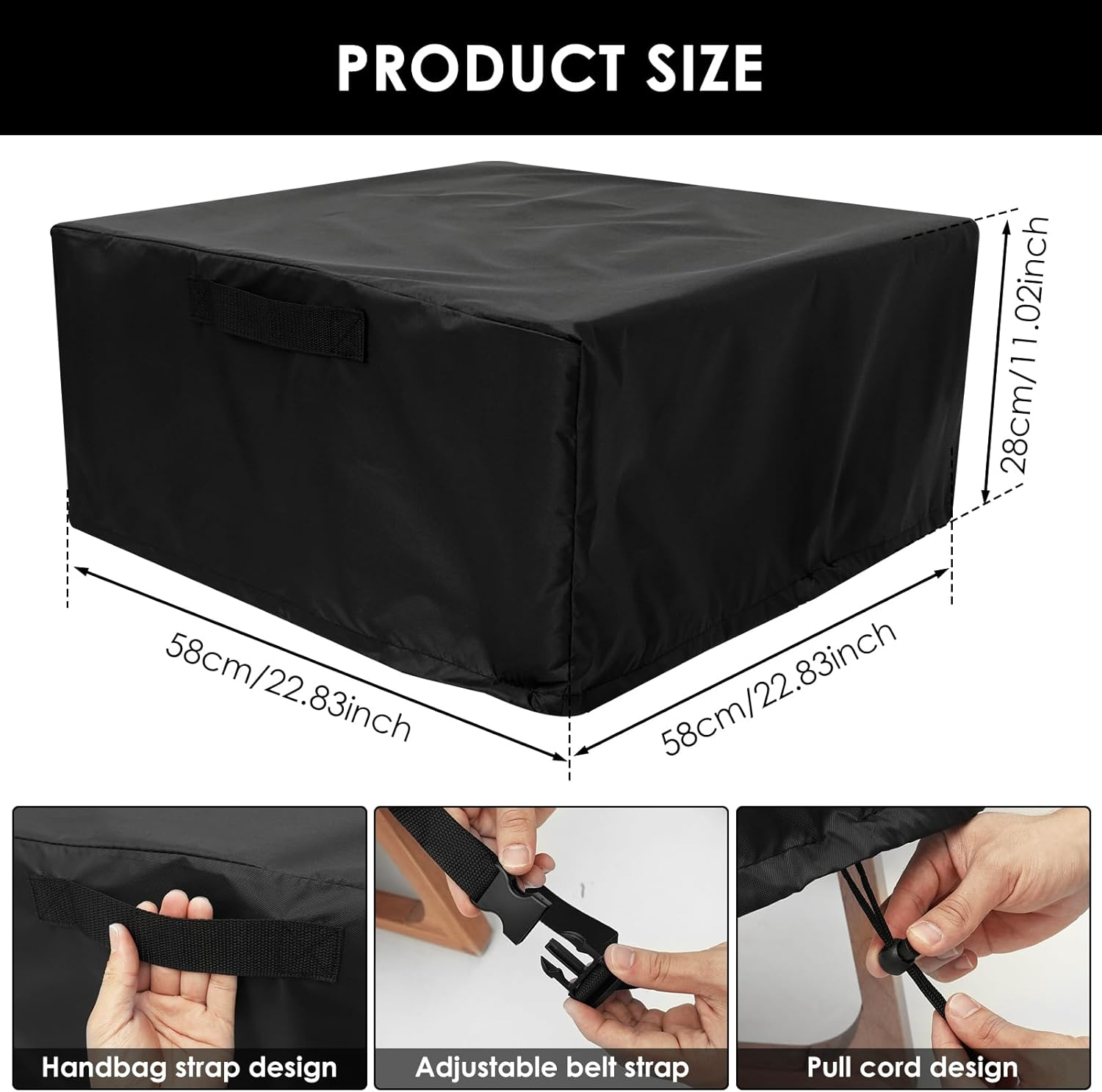 Pizza Oven Cover, Oxford Cloth Dustproof Waterproof Pizza Oven Cover, Adjustable Drawstrings, UV, Water-Resistant, with Adjustable Buckle Strap Tight Fitting, for Outdoor (S) image number 1