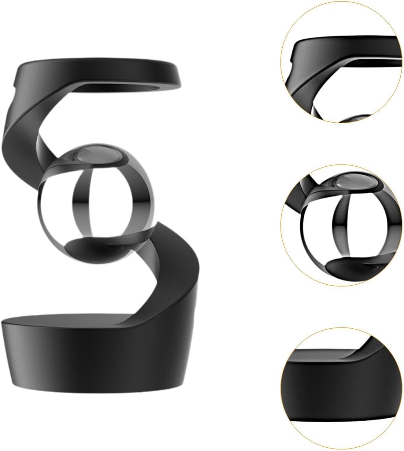 Generic anti Relaxing Toy Keep Focus Levitating Ball Desk Hanging Toy, Black Silver Ball image number 6