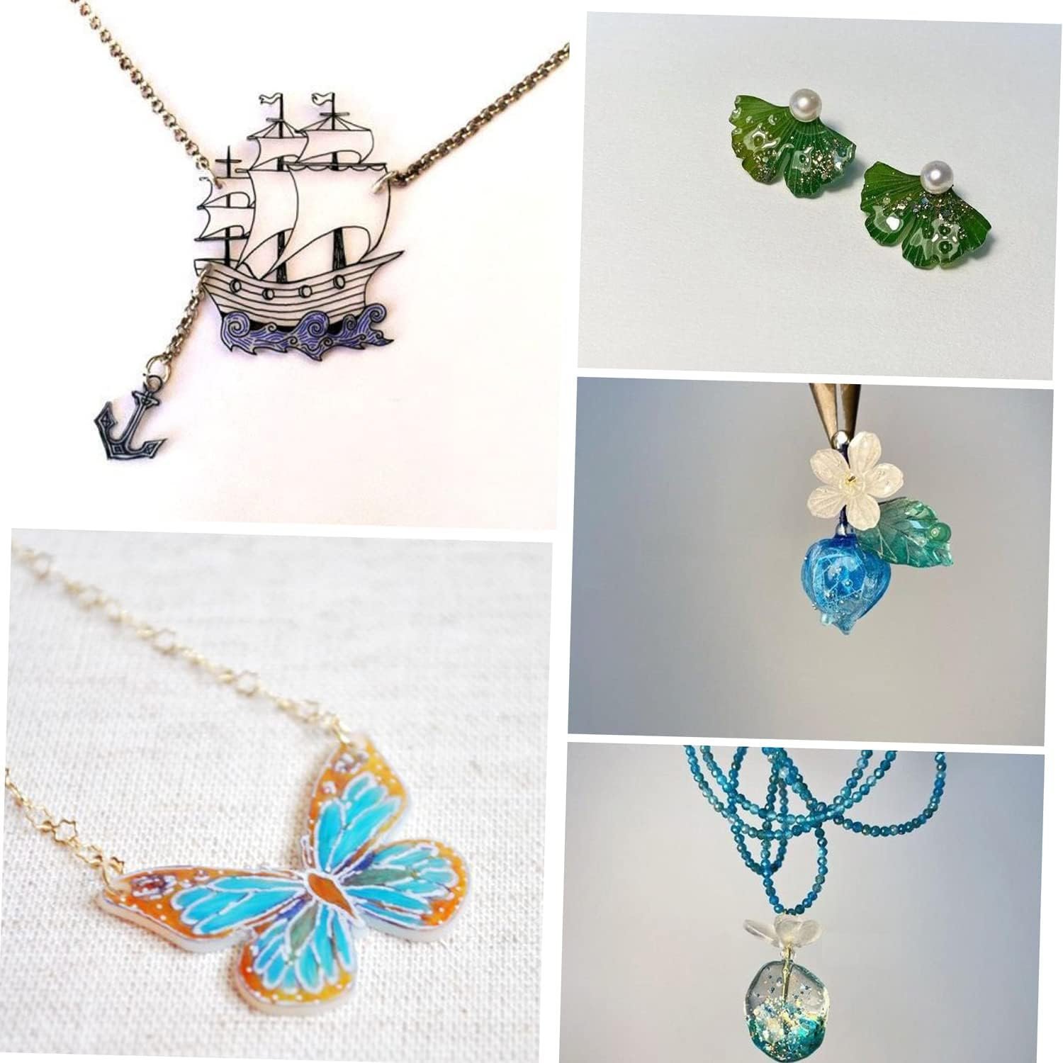 Shrink Films, 50 Sheets Shrink Films Kit Shrinky Art Film Paper Heat-Shrink Sheets for DIY Craft Ornaments Pendants Earrings Keychains Accessories, 7.9 * 5.7 Inches image number 1