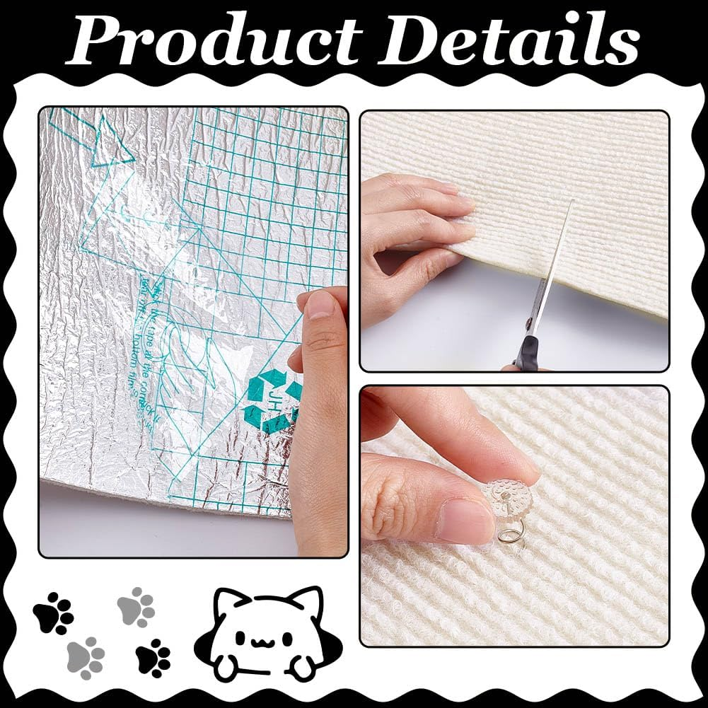 PH Pandahall 118X15.6 Inch Cat Scratch Furniture Protector, Cat Scratching Climbing Carpet Mat Trimmable Cat Scratcher Covered Pad Replacement for Indoor Cats Couch Wall Cat Tree Shelves Sofa image number 1