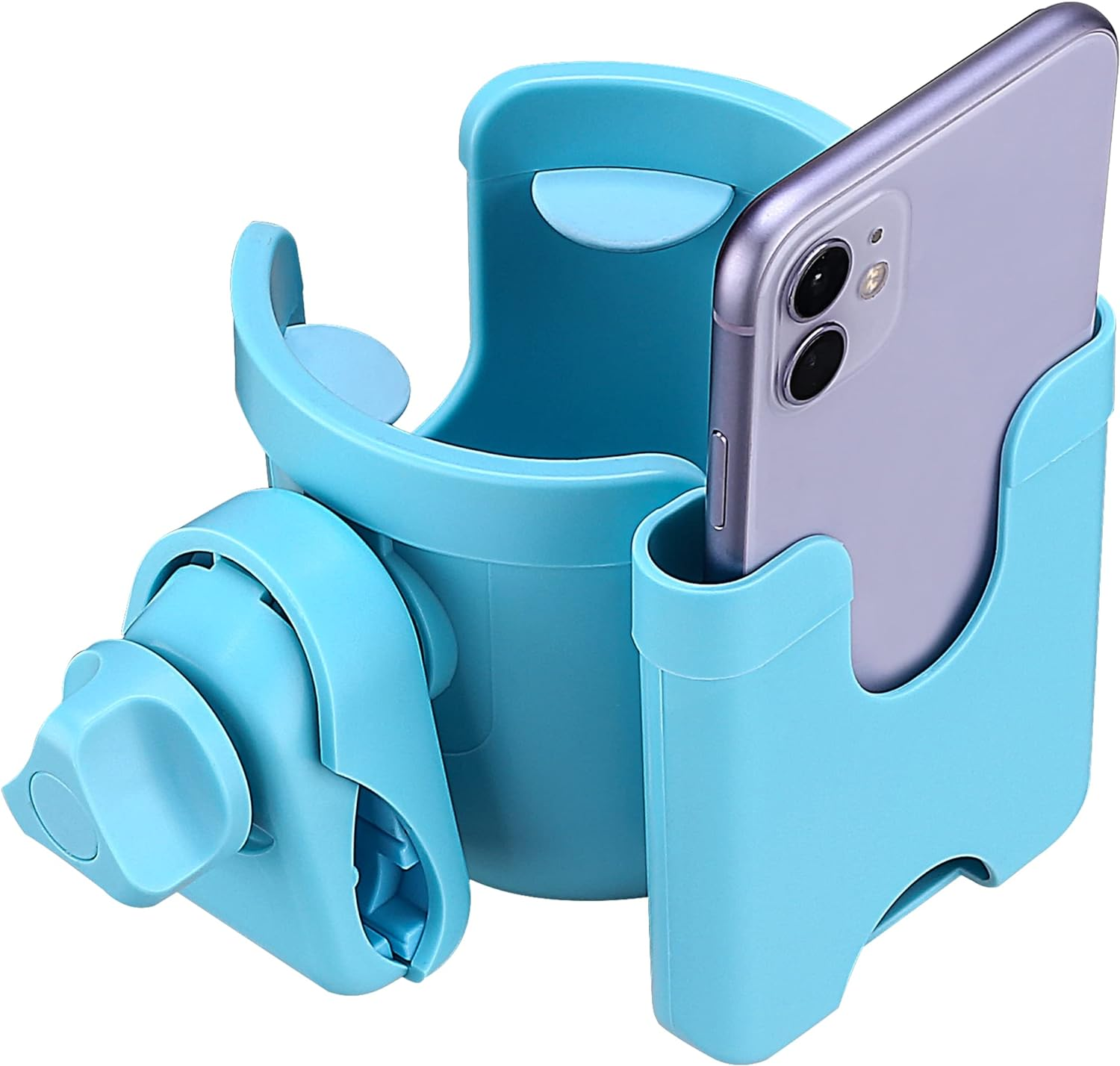 Suranew Universal Stroller Cup Holder, Adjustable Drink Holder with Phone Holder for Baby Stroller, Wheelchair, Walker, Bike, Scooter, Gifts for Family Member.