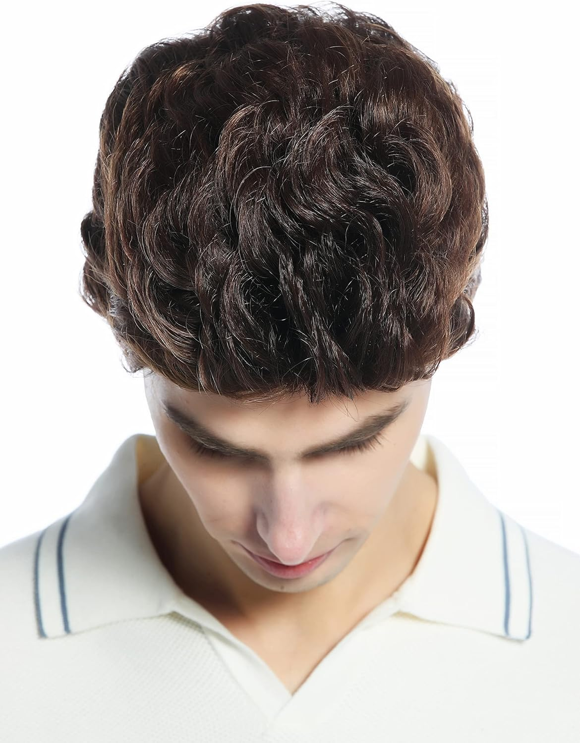 WIG ME up - DW1333A-6T30 Men'S Women'S Unisex Short Slightly Wavy Wig Great Chestnut Brown Mix - Maroon With Copper Strands (6T30) image number 3