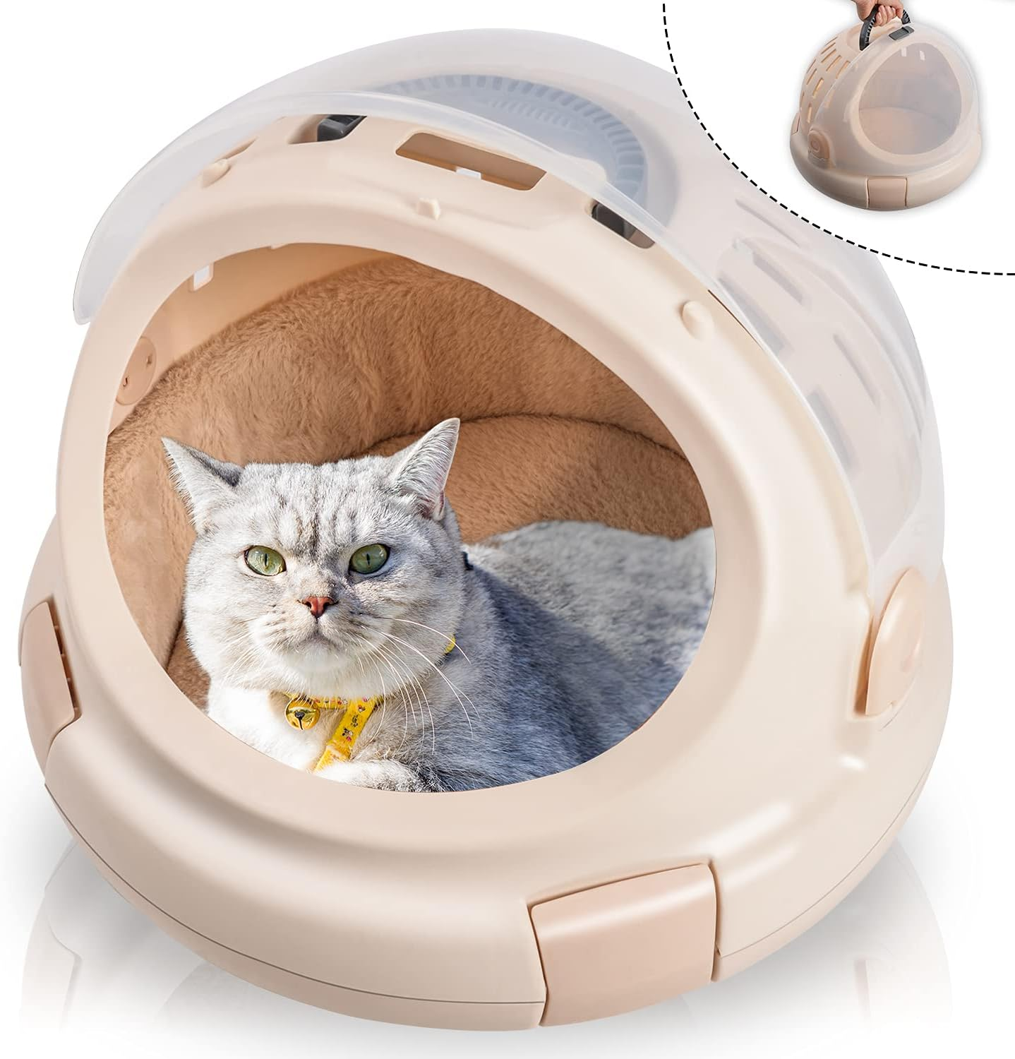 Truepal Pet Carrier Portable Cat Carrier Pet Cave,Pet Basket, Soft Cosy Cage Cat House Cat Bed Waterproof Non-Slip Bottom W/Nest Bed Locking Cover for Dogs and Cats