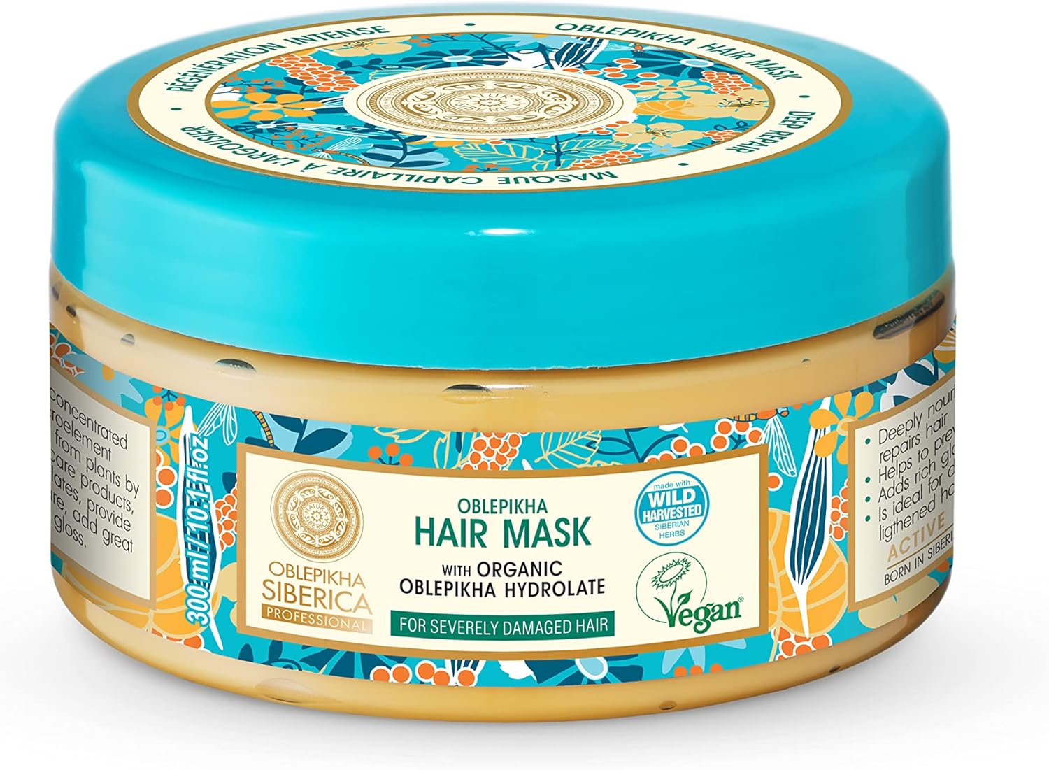 Siberica Restorative Sea Buckthorn Mask for Damaged Hair, 10.14 Ounce image number 1