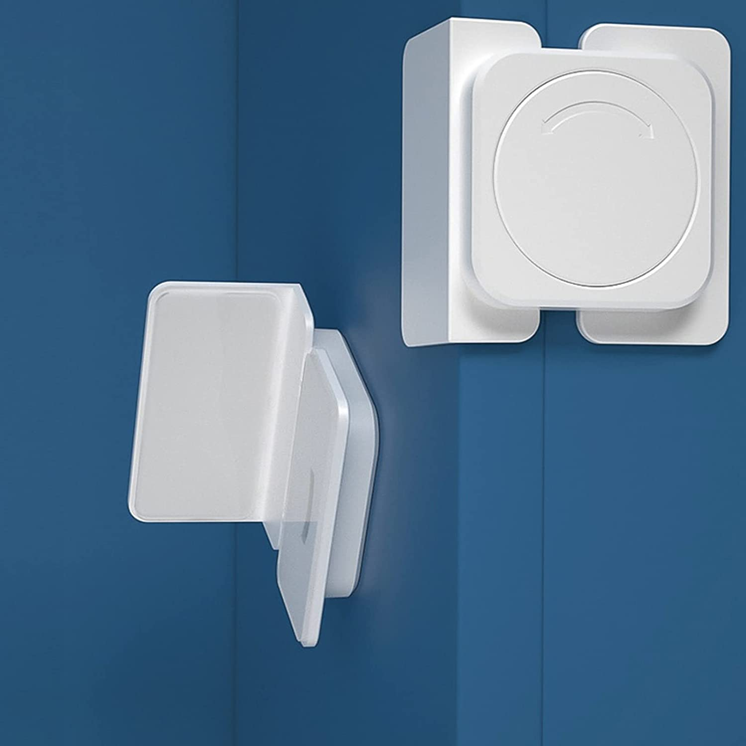 Cabinet Lock Latch - Baby Proofing Cabinet Locks for Child Safety for Cabinet Doors, Fridge, Drawers, Toilet Seat, Dishwasher, Cupboard - No Drilling with Strong Adhesive, 4-Pack, White image number 1