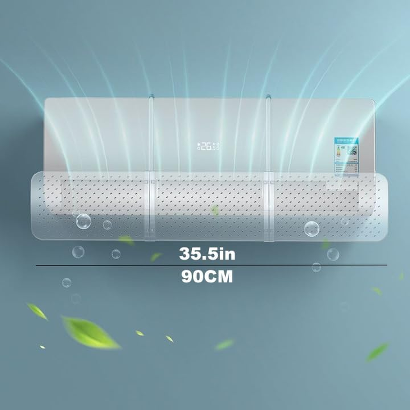 Universal Retractable Air Conditioning Wind Deflector - Adjustable, Transparent Cold Air Protection