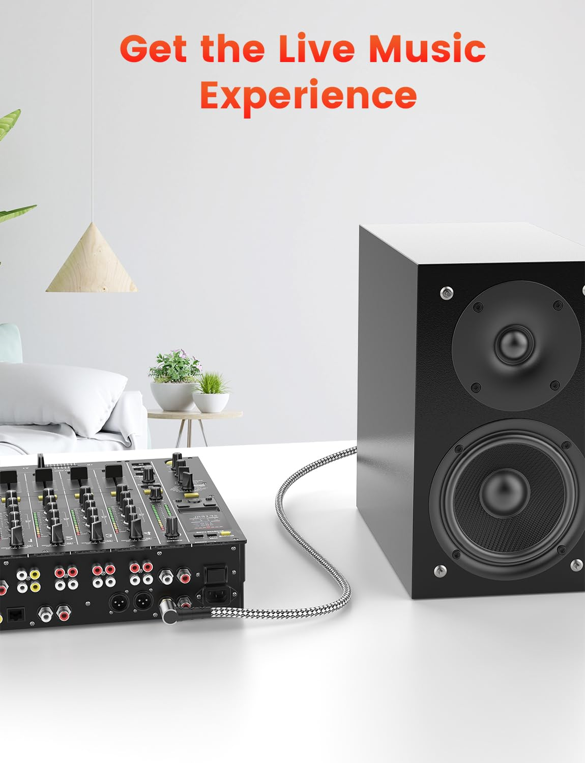 VANAUX 90 Degree Subwoofer Cable,Premium Audio RCA to RCA Cable,(Gold-Plated Connectors) Ideal for Tight Spaces,Home Theater,Sound Systems (90 Degree to 90 Degree, 10FT/3M) image number 7