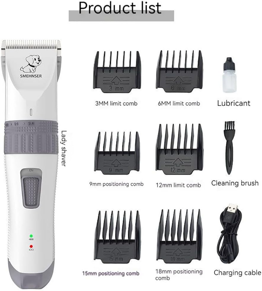 Dog Clippers, Professional Pet Grooming Kit, Rechargeable Pet Shaver Cordless Silent Dog Hair Trimmer, Best Hair Clipper for Dogs Cats Pets image number 5